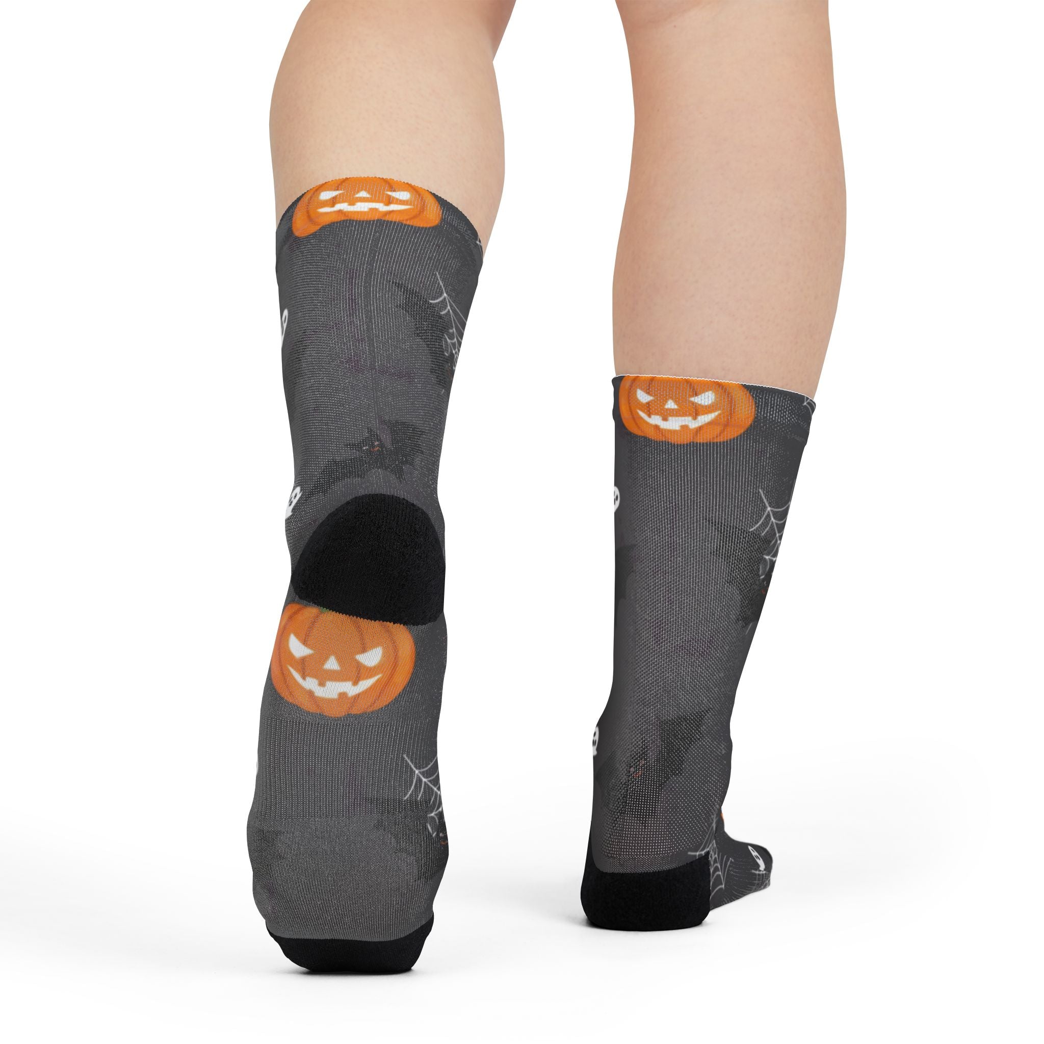 Halloween Themed Sublimation Crew Socks | Fun, Cozy Footwear for Fall, Perfect for Parties, Gift for Halloween Lovers, Spooky Style