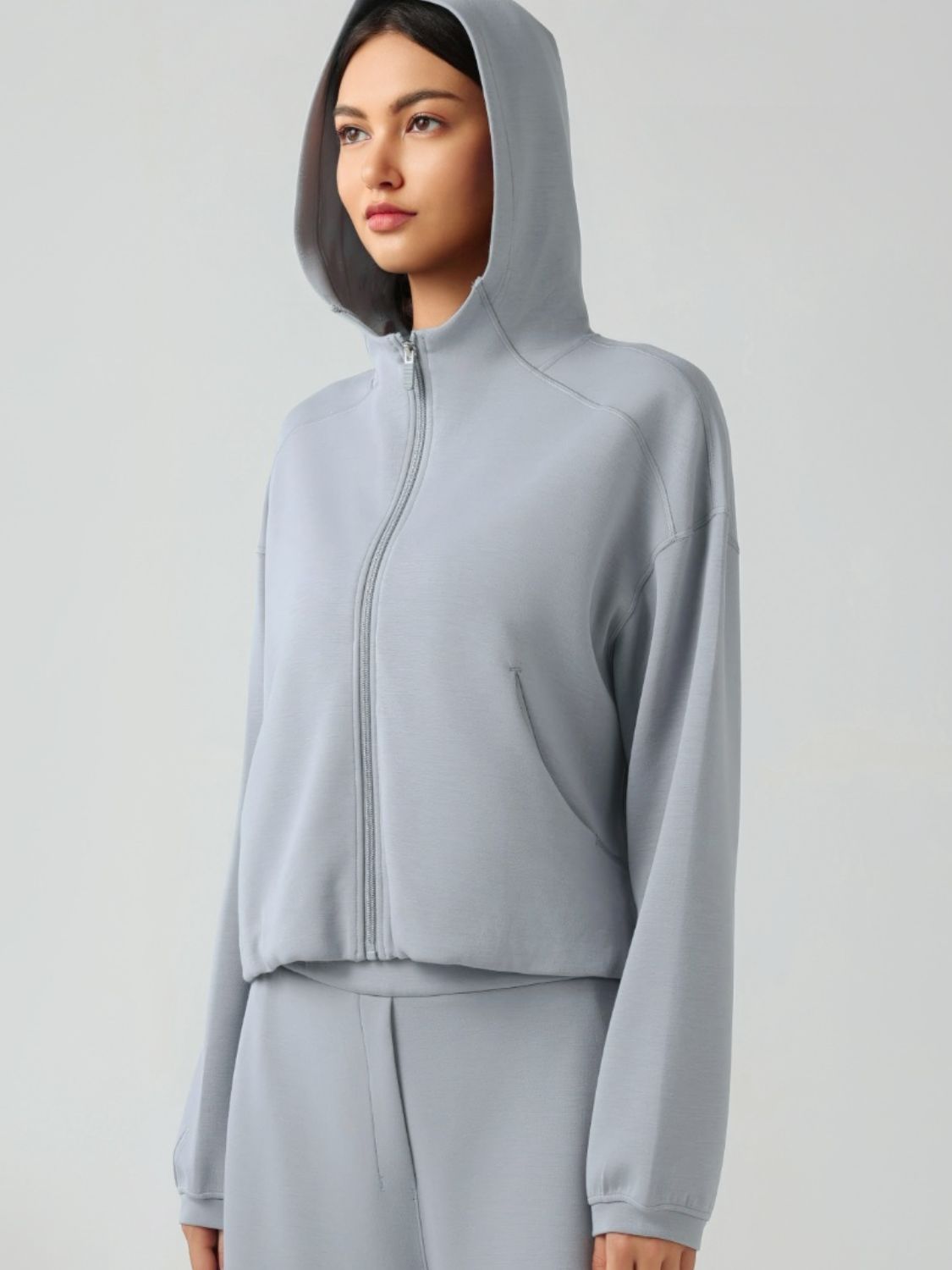 Millennia Zip Up Dropped Shouder Active Hoodie