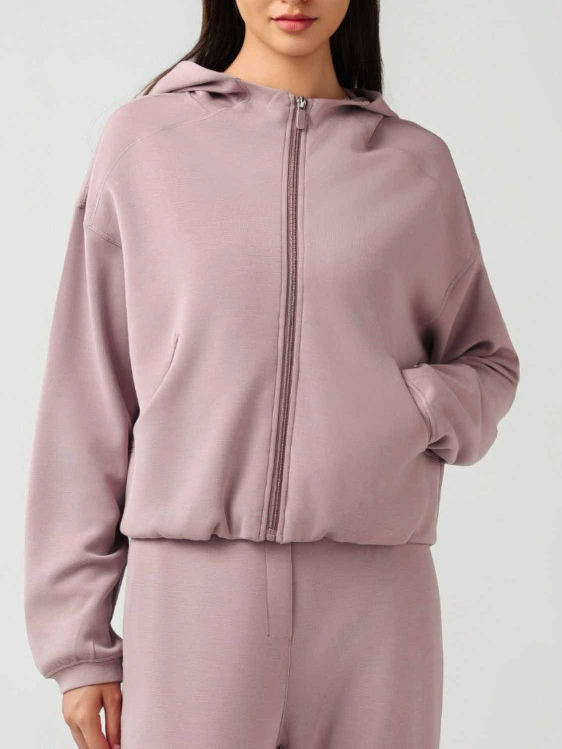 Millennia Zip Up Dropped Shouder Active Hoodie