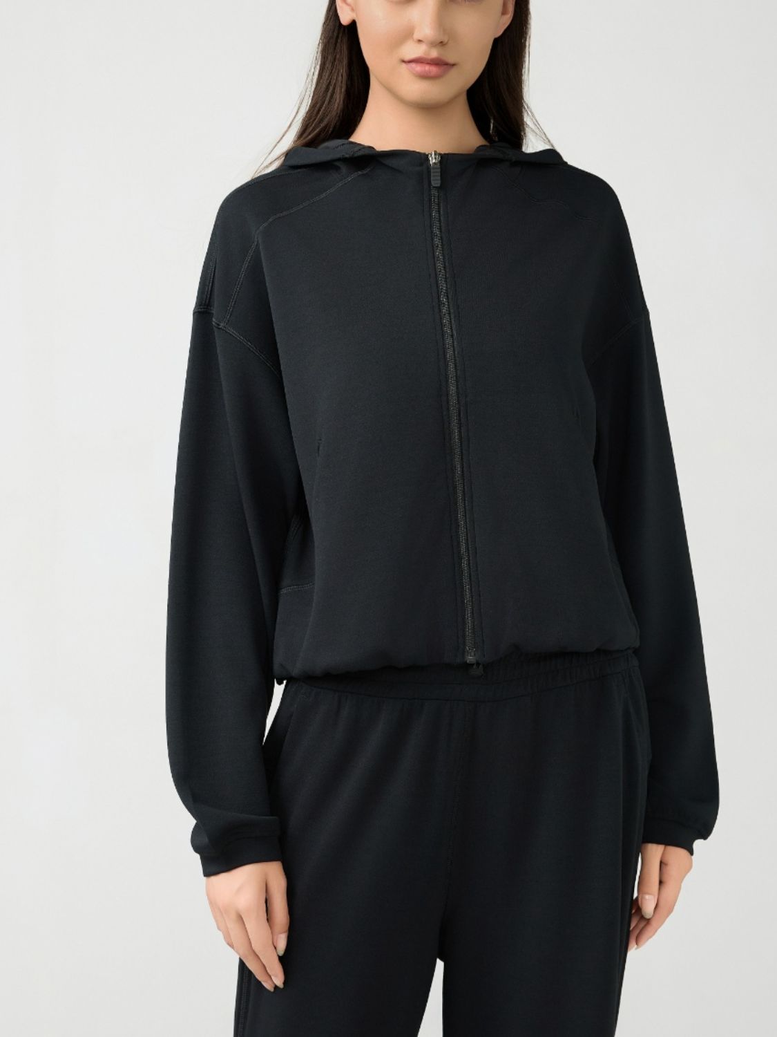 Millennia Zip Up Dropped Shouder Active Hoodie