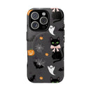 Spooky Halloween Phone Case, Tough Cases for Halloween Lovers, Cat & Ghost Design, Creative Phone Accessories