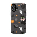 Spooky Halloween Phone Case, Tough Cases for Halloween Lovers, Cat & Ghost Design, Creative Phone Accessories