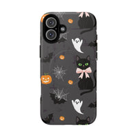 Spooky Halloween Phone Case, Tough Cases for Halloween Lovers, Cat & Ghost Design, Creative Phone Accessories