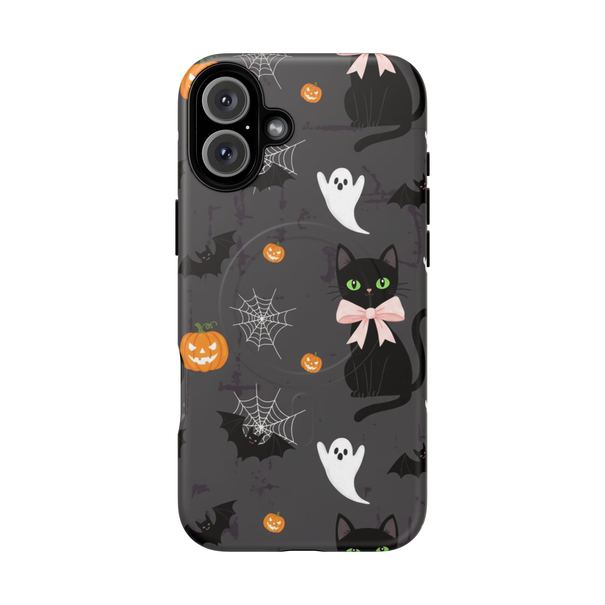 Spooky Halloween Phone Case, Tough Cases for Halloween Lovers, Cat & Ghost Design, Creative Phone Accessories