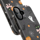 Spooky Halloween Phone Case, Tough Cases for Halloween Lovers, Cat & Ghost Design, Creative Phone Accessories