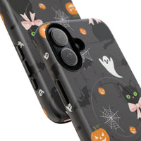 Spooky Halloween Phone Case, Tough Cases for Halloween Lovers, Cat & Ghost Design, Creative Phone Accessories
