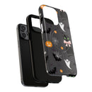 Spooky Halloween Phone Case, Tough Cases for Halloween Lovers, Cat & Ghost Design, Creative Phone Accessories