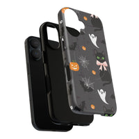 Spooky Halloween Phone Case, Tough Cases for Halloween Lovers, Cat & Ghost Design, Creative Phone Accessories