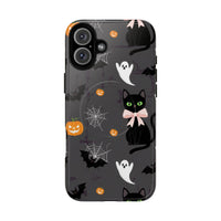 Spooky Halloween Phone Case, Tough Cases for Halloween Lovers, Cat & Ghost Design, Creative Phone Accessories