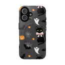 Spooky Halloween Phone Case, Tough Cases for Halloween Lovers, Cat & Ghost Design, Creative Phone Accessories