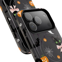 Spooky Halloween Phone Case, Tough Cases for Halloween Lovers, Cat & Ghost Design, Creative Phone Accessories