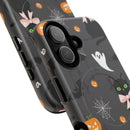 Spooky Halloween Phone Case, Tough Cases for Halloween Lovers, Cat & Ghost Design, Creative Phone Accessories