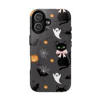 Spooky Halloween Phone Case, Tough Cases for Halloween Lovers, Cat & Ghost Design, Creative Phone Accessories