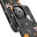Spooky Halloween Phone Case, Tough Cases for Halloween Lovers, Cat & Ghost Design, Creative Phone Accessories
