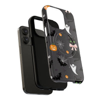 Spooky Halloween Phone Case, Tough Cases for Halloween Lovers, Cat & Ghost Design, Creative Phone Accessories