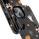 Spooky Halloween Phone Case, Tough Cases for Halloween Lovers, Cat & Ghost Design, Creative Phone Accessories