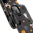 Spooky Halloween Phone Case, Tough Cases for Halloween Lovers, Cat & Ghost Design, Creative Phone Accessories