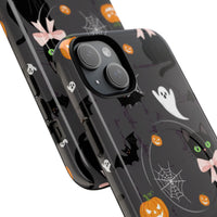 Spooky Halloween Phone Case, Tough Cases for Halloween Lovers, Cat & Ghost Design, Creative Phone Accessories