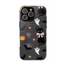 Spooky Halloween Phone Case, Tough Cases for Halloween Lovers, Cat & Ghost Design, Creative Phone Accessories