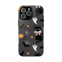 Spooky Halloween Phone Case, Tough Cases for Halloween Lovers, Cat & Ghost Design, Creative Phone Accessories
