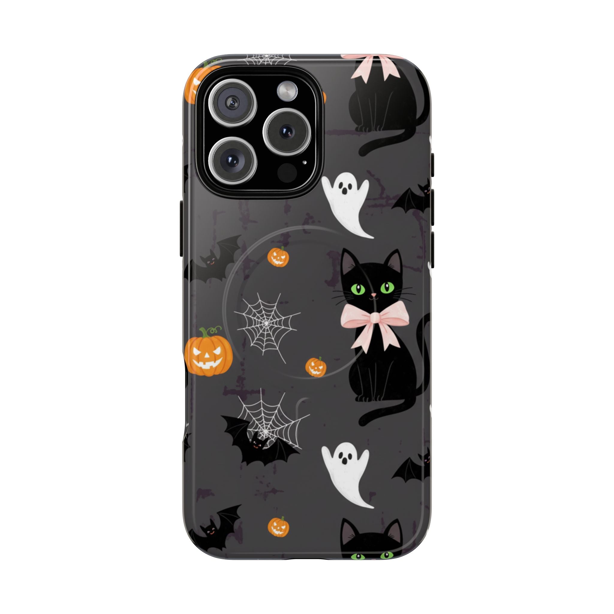 Spooky Halloween Phone Case, Tough Cases for Halloween Lovers, Cat & Ghost Design, Creative Phone Accessories