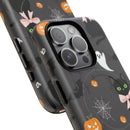 Spooky Halloween Phone Case, Tough Cases for Halloween Lovers, Cat & Ghost Design, Creative Phone Accessories