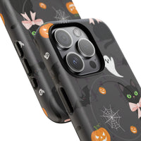 Spooky Halloween Phone Case, Tough Cases for Halloween Lovers, Cat & Ghost Design, Creative Phone Accessories