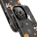 Spooky Halloween Phone Case, Tough Cases for Halloween Lovers, Cat & Ghost Design, Creative Phone Accessories