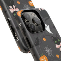 Spooky Halloween Phone Case, Tough Cases for Halloween Lovers, Cat & Ghost Design, Creative Phone Accessories