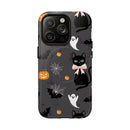 Spooky Halloween Phone Case, Tough Cases for Halloween Lovers, Cat & Ghost Design, Creative Phone Accessories