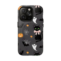 Spooky Halloween Phone Case, Tough Cases for Halloween Lovers, Cat & Ghost Design, Creative Phone Accessories