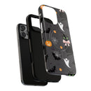 Spooky Halloween Phone Case, Tough Cases for Halloween Lovers, Cat & Ghost Design, Creative Phone Accessories