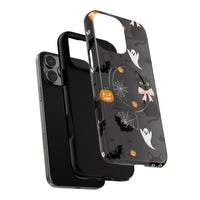 Spooky Halloween Phone Case, Tough Cases for Halloween Lovers, Cat & Ghost Design, Creative Phone Accessories