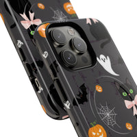 Spooky Halloween Phone Case, Tough Cases for Halloween Lovers, Cat & Ghost Design, Creative Phone Accessories