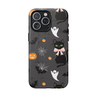 Spooky Halloween Phone Case, Tough Cases for Halloween Lovers, Cat & Ghost Design, Creative Phone Accessories