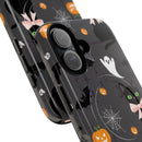 Spooky Halloween Phone Case, Tough Cases for Halloween Lovers, Cat & Ghost Design, Creative Phone Accessories
