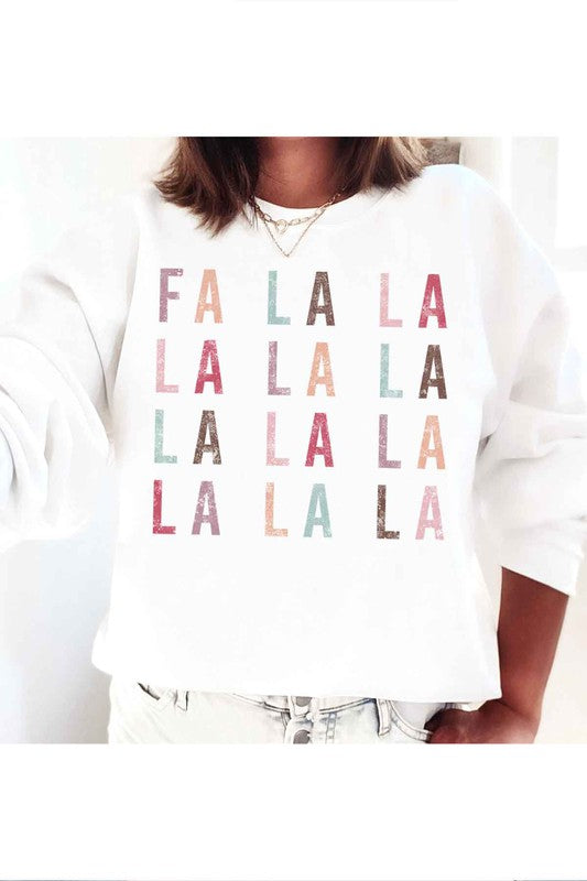 FA LA LA CHRISTMAS GRAPHIC PLUS SIZE SWEATSHIRT