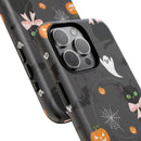 Spooky Halloween Phone Case, Tough Cases for Halloween Lovers, Cat & Ghost Design, Creative Phone Accessories