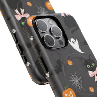 Spooky Halloween Phone Case, Tough Cases for Halloween Lovers, Cat & Ghost Design, Creative Phone Accessories