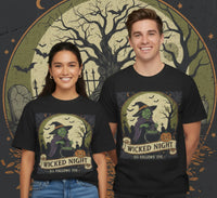 Wicked Night Oversized Tee, Halloween T-Shirt, Unisex Boxy Top, Spooky Graphic Tee, Comfortable Casual Wear, Halloween Costume