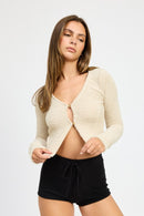 Cropped Sweated Cardigan