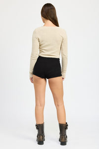 Cropped Sweated Cardigan