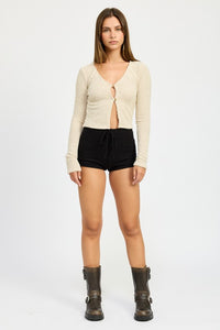 Cropped Sweated Cardigan