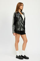 Oversized Moto PU Jacket