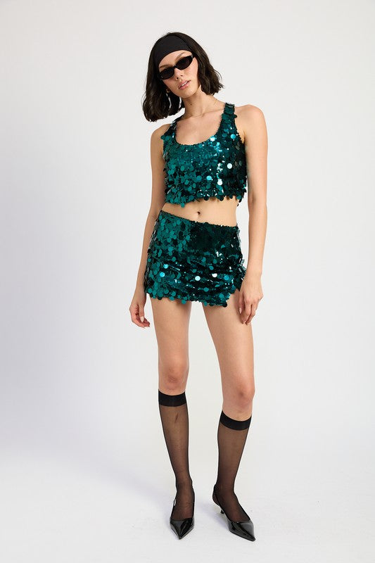 Sequin Racer Back Top