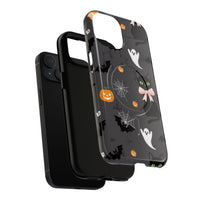 Spooky Halloween Phone Case, Tough Cases for Halloween Lovers, Cat & Ghost Design, Creative Phone Accessories