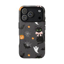 Spooky Halloween Phone Case, Tough Cases for Halloween Lovers, Cat & Ghost Design, Creative Phone Accessories