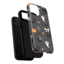 Spooky Halloween Phone Case, Tough Cases for Halloween Lovers, Cat & Ghost Design, Creative Phone Accessories