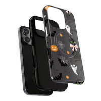 Spooky Halloween Phone Case, Tough Cases for Halloween Lovers, Cat & Ghost Design, Creative Phone Accessories