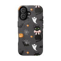 Spooky Halloween Phone Case, Tough Cases for Halloween Lovers, Cat & Ghost Design, Creative Phone Accessories